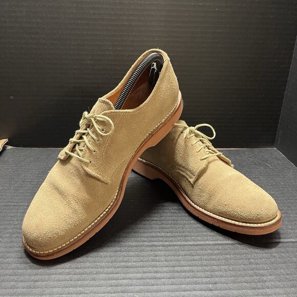 L.L. Bean Men\'s Sz 9C Suede Oxford Causal Shoes Beige Lace Up Low Heel Academia main image 10